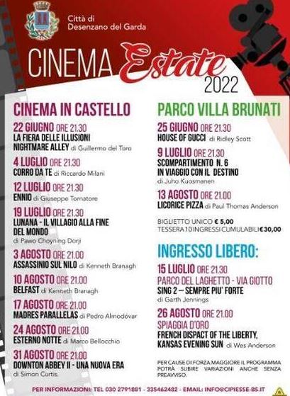 Film cinema d'Estate a Desenzano del Garda