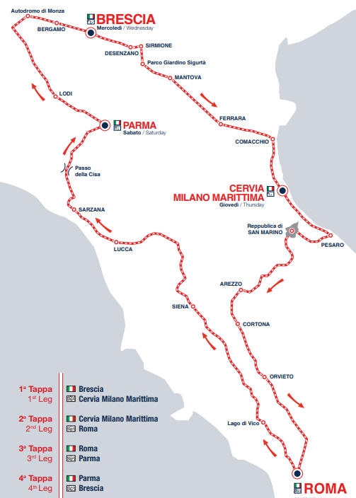 Millemiglia 2018: Mappa del percorso