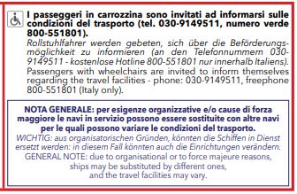 Orari traghetti lago di Garda 2023 - note aggiuntive