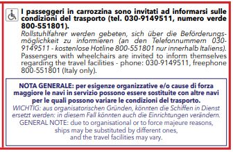 Orari traghetti lago di Garda 2023 - note aggiuntive