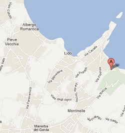 Mappa per arrivare a pisenze spiaggia